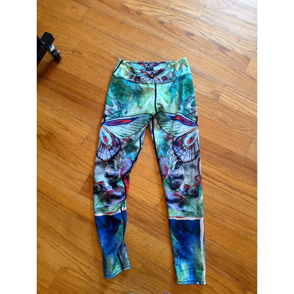 Amazing Sports Butterfly Print Leggings Womens Teal Blue Graphic Yoga Pants